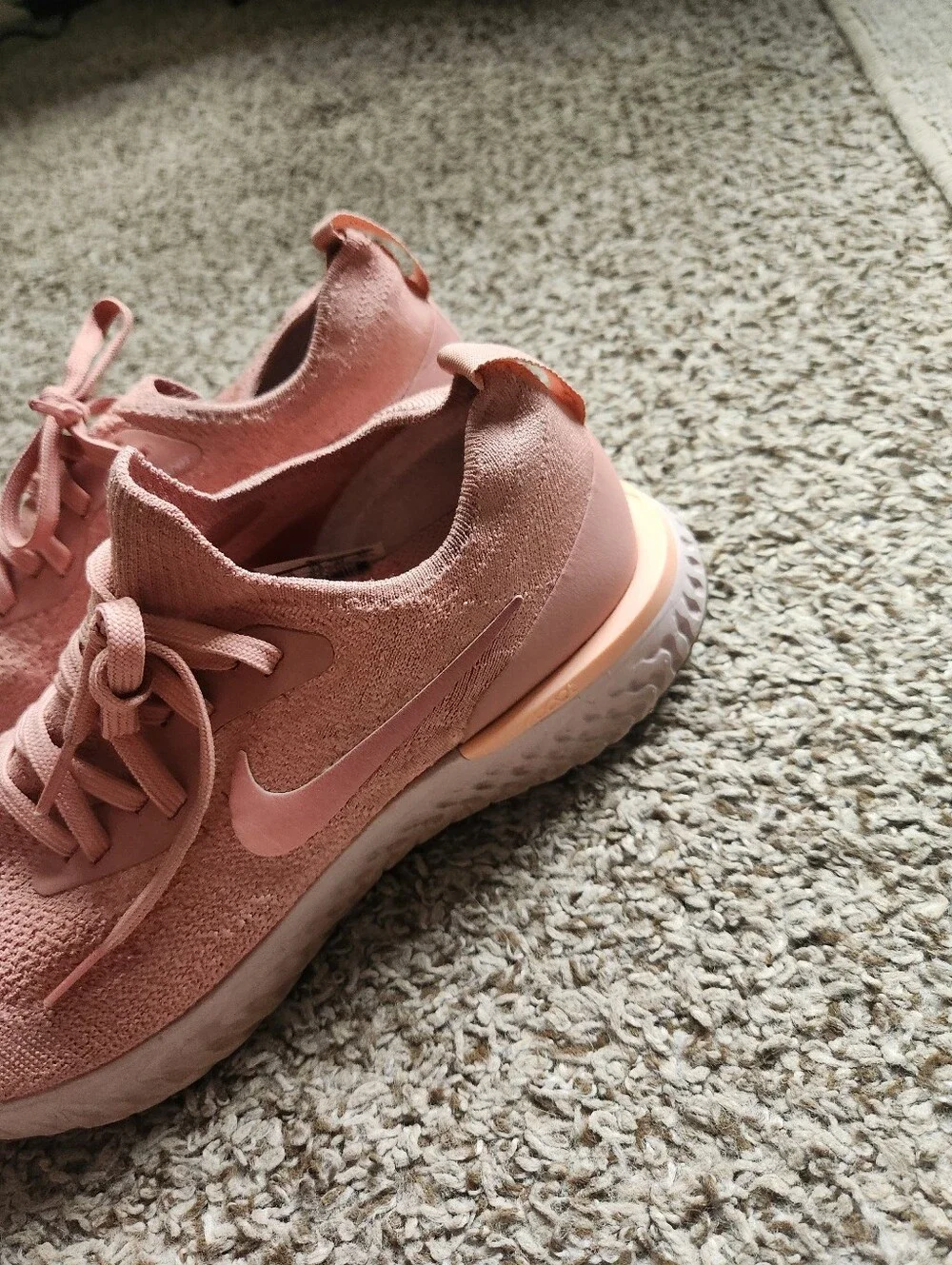 Nike Epic React Flyknit Pink Tint Sneakers - Picture 3 of 7